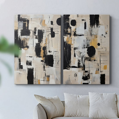 ABSTRACT Series CCDCLXXV-Toile tendue avec châssis de qualité supérieure - prête à être accrochée