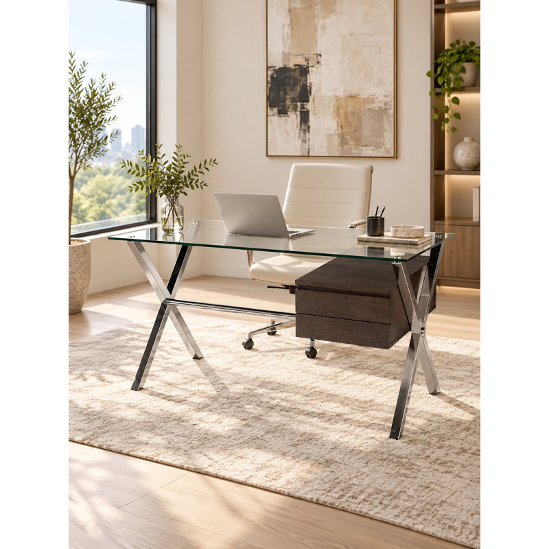 Bureau d'écriture Pangea Home Beverly, Espresso / argent