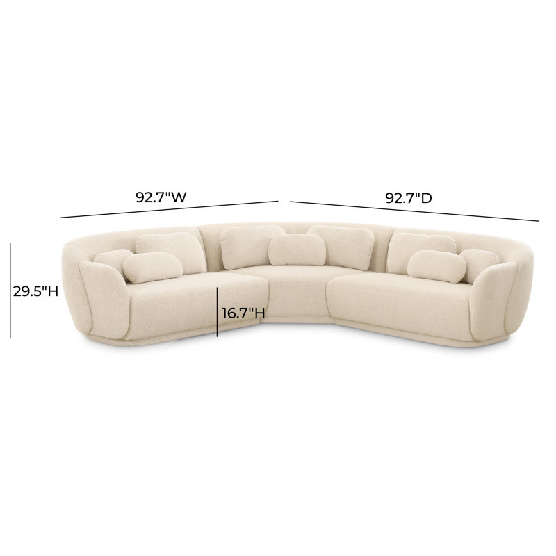 Tov Furniture Misty Cream Boucle Modular L-Sectional