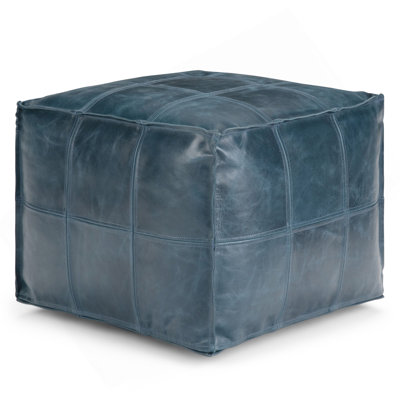 Manning - Pouf carré - Bleu sarcelle