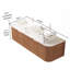 Meuble-lavabo de 60 po avec lavabo et lavabos 60 po, 2 tiroirs, 2 lavabos rectangulaires blancs en céramique et plateau en pierre frittée blanche, grain de bois naturel préassemblé-889207868-889207870