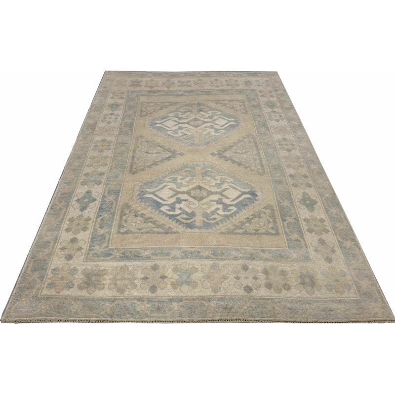 Vintage One-of-a-Kind Rectangle 4'6" X 6'5" Hand Knotted Area Rug