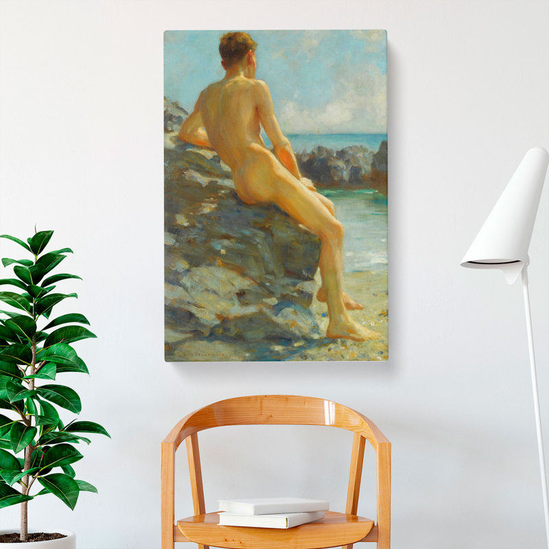 The Bather by Henry Scott Tuke - Wrapped Canvas, 50cm H x 35cm W x 3cm D