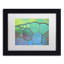 «Lime Green and Blue Stain Glass», reproduction de photo sur toile encadrée-32708966-32708969