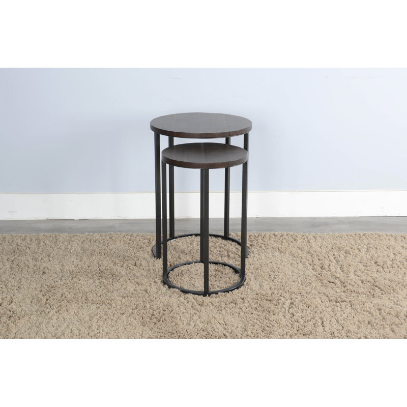 Tables gigognes en bois massif Dilma de 25 po de hauteur