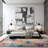 Noires Abstract Ivory/Gray/Blue Area Rug-1532949487