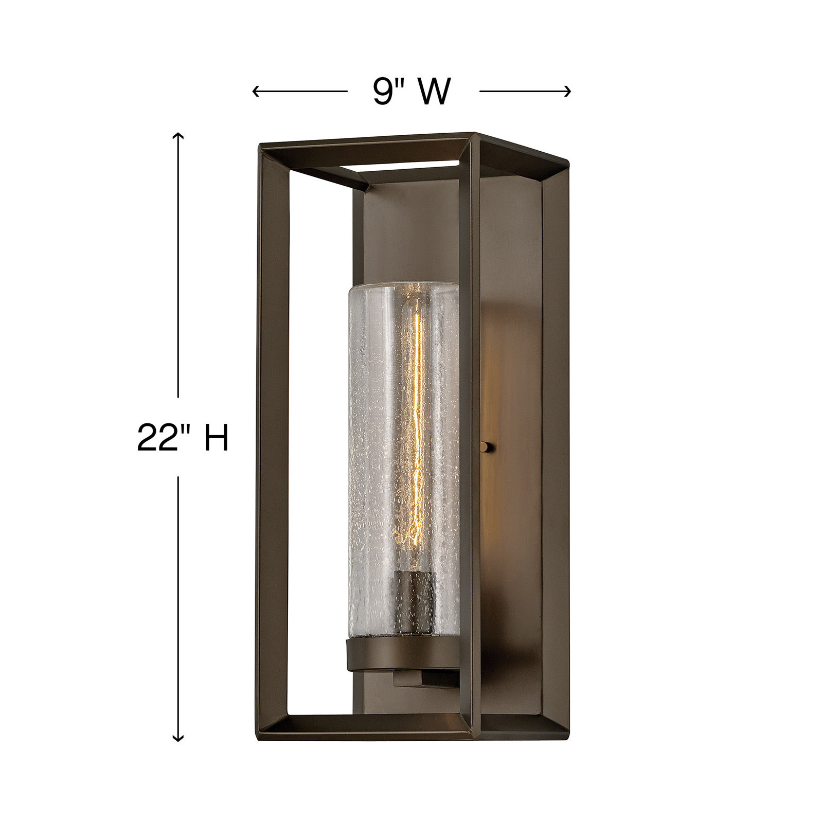 Vanderhoff Single Light Outdoor Wall Light, 21.5" H x 8.75" W x 9" D