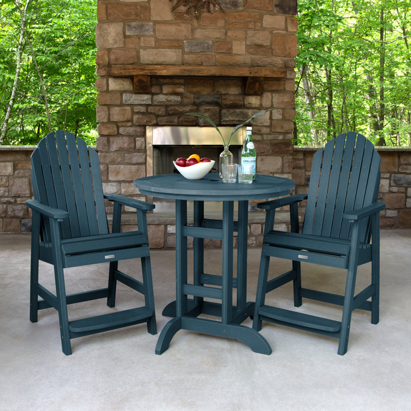 Anette 2-Person 36" Round, Counter-Height Dining Set, Nantucket Blue
