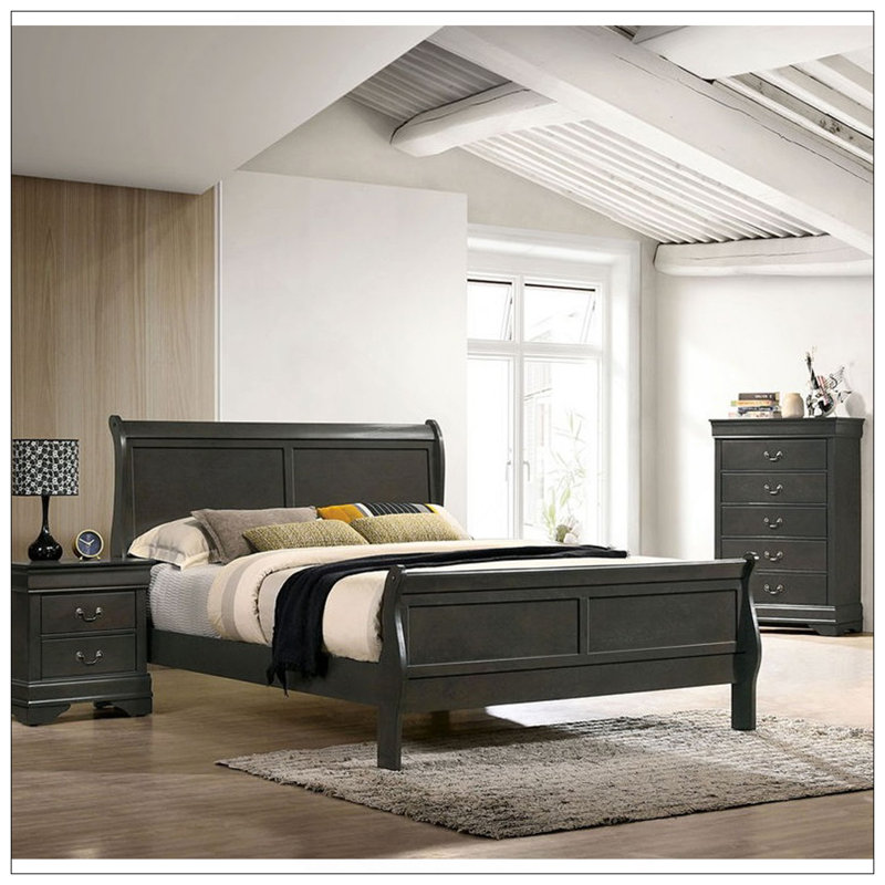 Lit-bateau lit simple classique classique contemporain Louis Phillipe