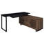 Bureau d'ordinateur en L noir et noyer Rodger (tabourets non inclus)