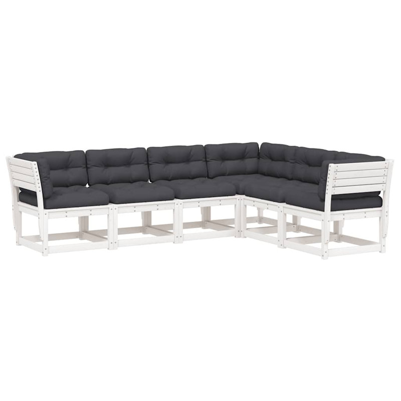 273cm Wide Patio Sofa, Gray, White
