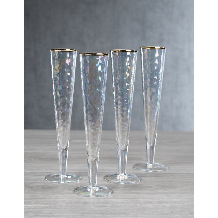 Hammered 8 oz. Glassware Set (Set of 4) Everly Quinn