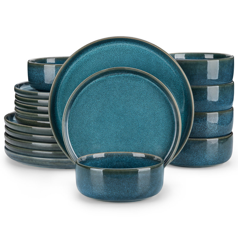 Vega 18 Piece Stoneware Dinnerware Set, Service For 6