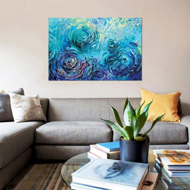 « bm 010 » par iris scott abstracts, impression sur toile, H 18 po x l 26 po x P 1,5 po, Toile tendue, Pas de tapis