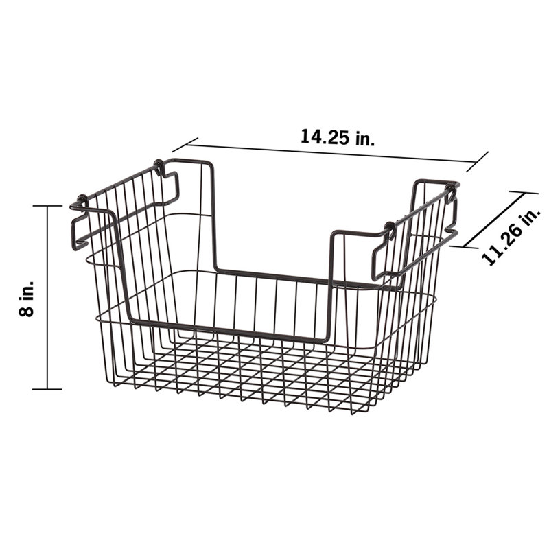 Rebrilliant 14 po Panier métallique empilable bronze foncé 2 pièces