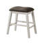 Chairo 24,5 po H Ensemble de 2 tabourets à hauteur de comptoir en bois blanc cassé / gris foncé avec siège en tissu