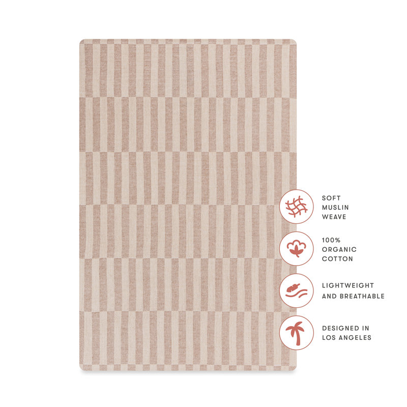 Cocoa Stripe Muslin Mini Crib Sheet