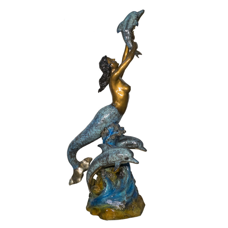 Sirène avec dauphins