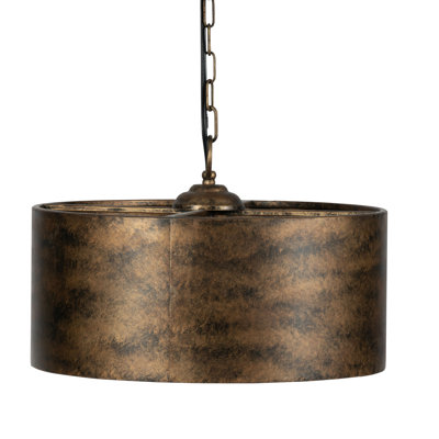 3 - Light Brown LED Drum Pendant