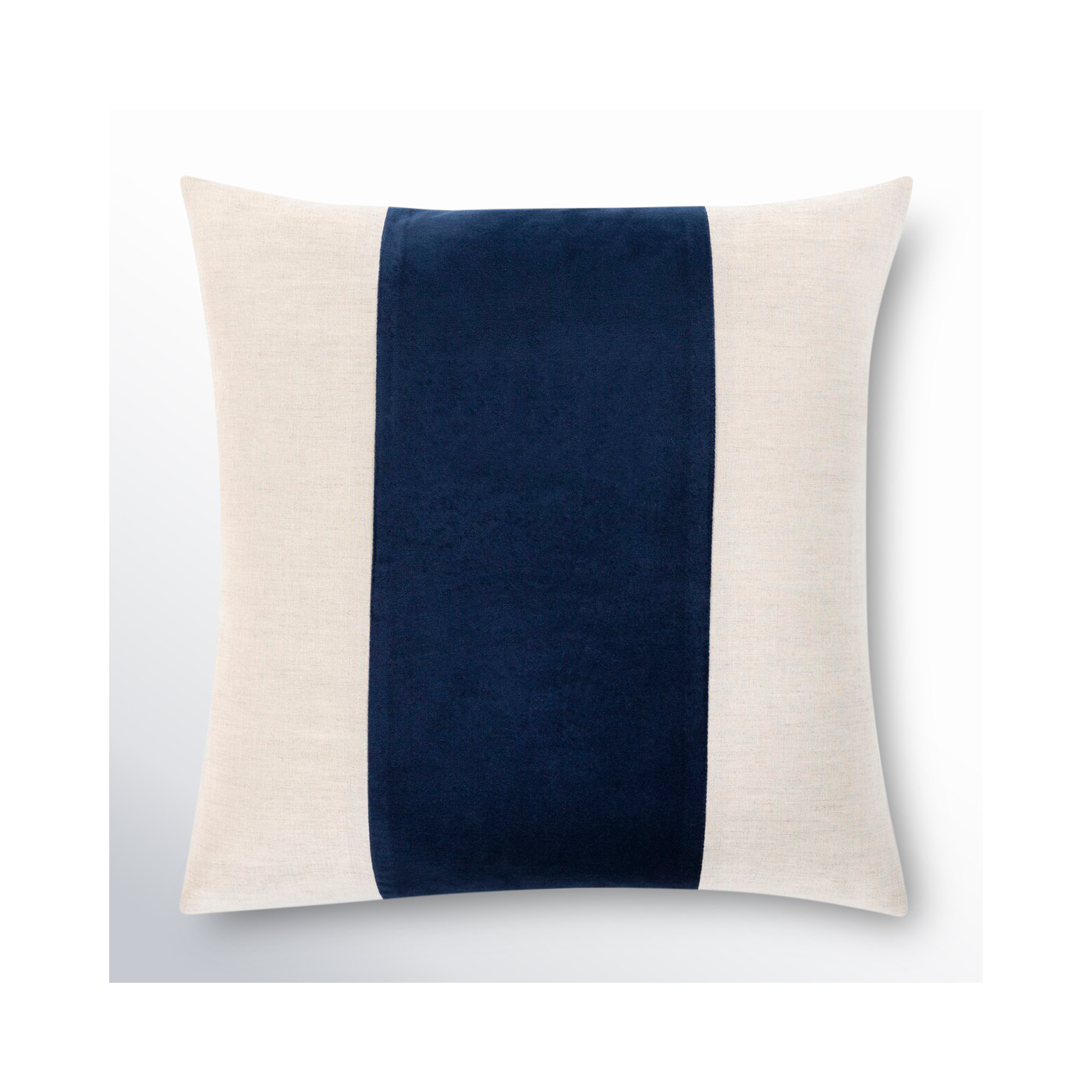 Kat Striped Cotton Throw Pillow, Pillow Cover Only - No Insert, 18" H x 18" W, Navy/Ivory
