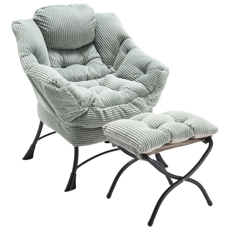 Fauteuil Lazy avec flanelle douce, pour une utilisation à long terme et une poche latérale, Vert clair