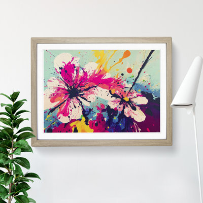 Unique Flower Splash Abstract - Framed Print