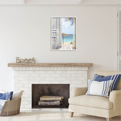 Au-501-Giclee " Coastal Villa Porch Beach View " by Noah Bay