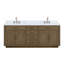 Meuble-lavabo double blanc 84 po X P 22 po D, dessus en marbre de Carrare et ensemble de robinet-117825180