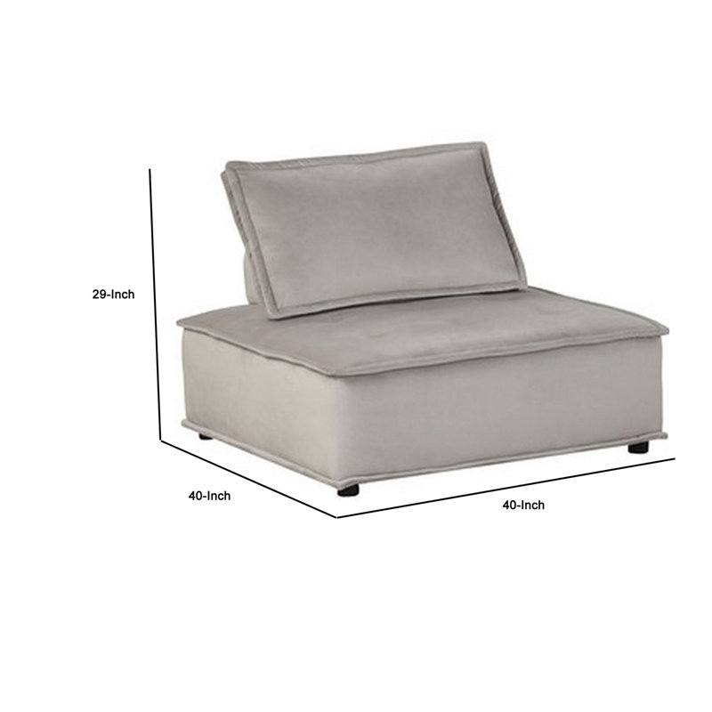 Méridienne Everly Quinn, Velours gris velours