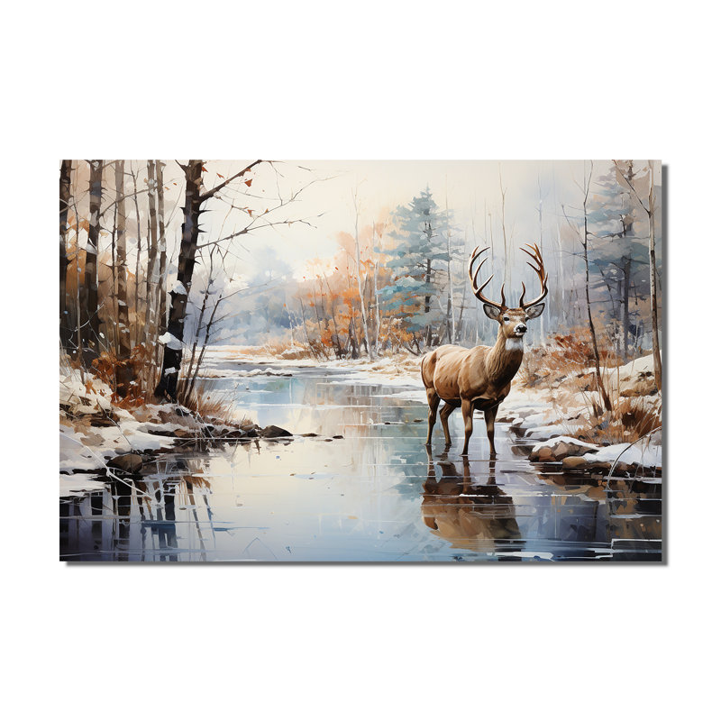 Deer Winter Serenade - Deer Canvas Print