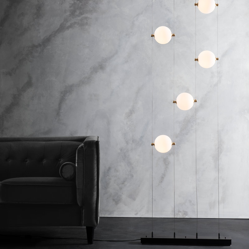 Abacus 240" LED Novelty Floor Lamp, Opal Glass, Black