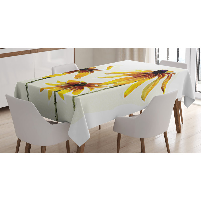 Watercolor Flower Tablecloth, 84" L x 60" W