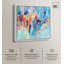 Art mural d'art moderne sur toile encadrée bleue 1 57079-99484470-99484471