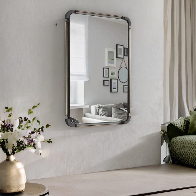 Biaunca Industrial Large Rectangular Wall  Mirror For Bedroom
