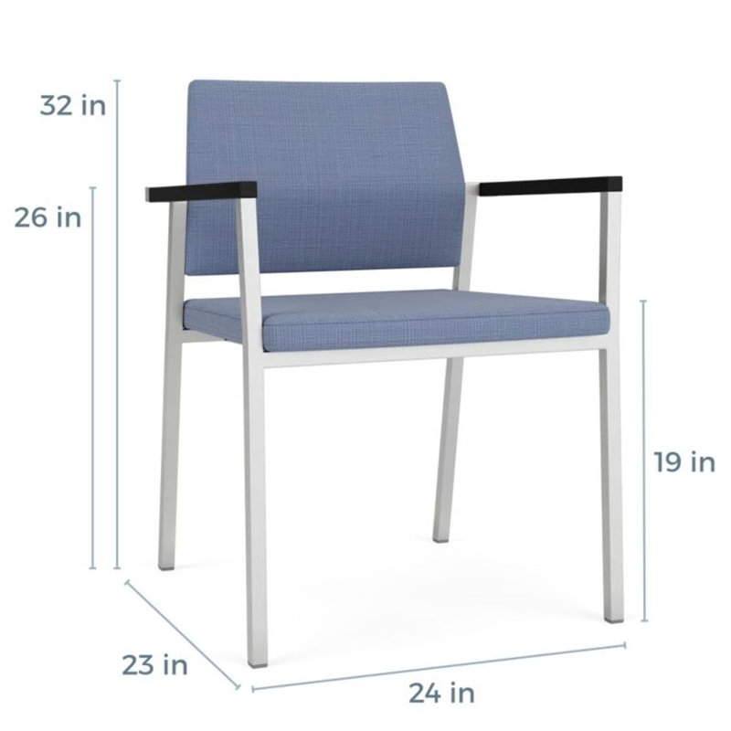 Siège et dossier rembourrés Avon Rx Santé, Argent, Vinyle Chambray clair marine
