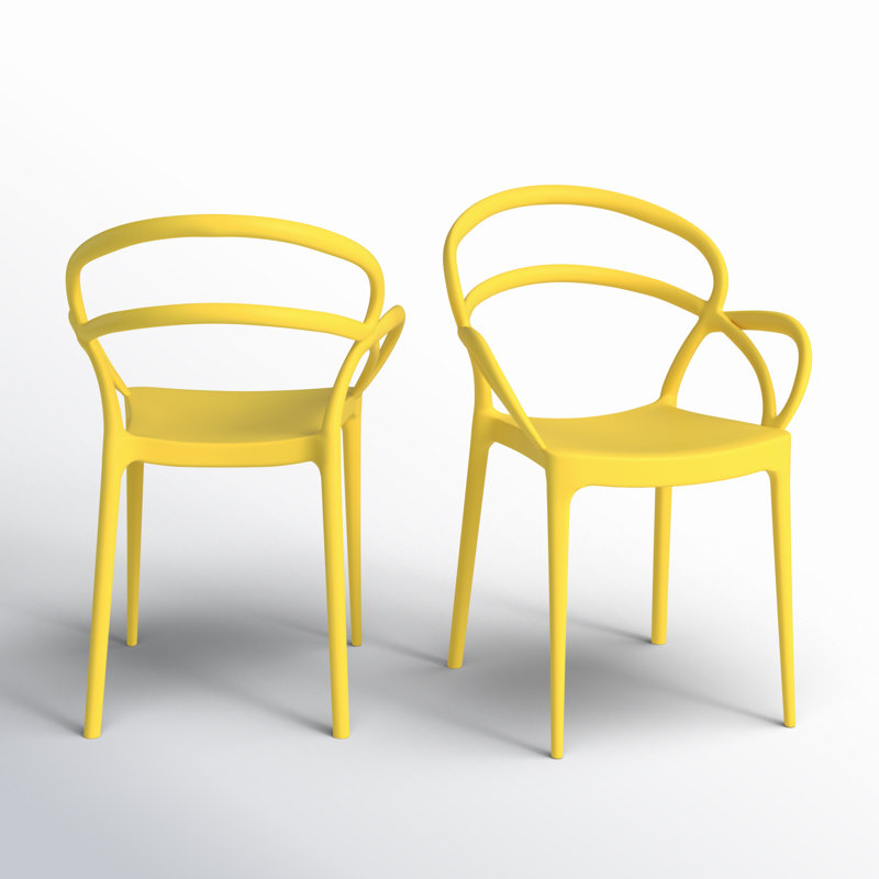 Chaise d'appoint empilable pour patio Farrah, Jaune