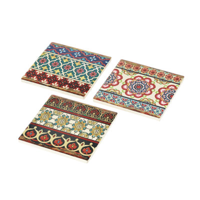Resin Square 3 Piece Coaster Set