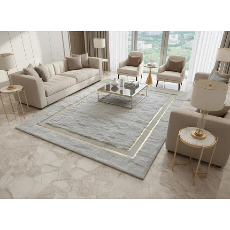 Tapis en fourrure de lapin, tapis à poils longs ultra doux, Rectangle 10' x 14'