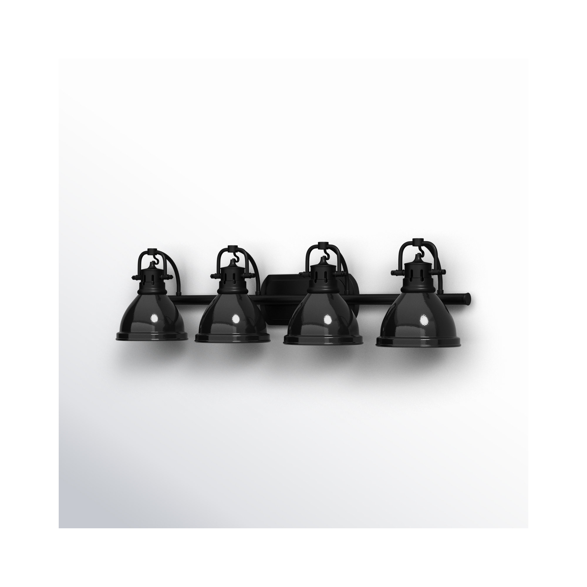 Calico 4 Light Dimmable Vanity Light, Matte Black, Aged Brass
