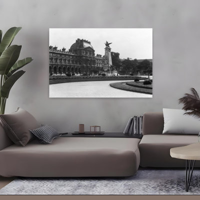 1930, Le Louvre, musée et jardins, Paris, France, rétro, architecture rétro, art mural urbain