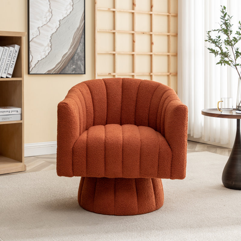 Tuyen  Upholstered Armchair, Orange 100% Polyester