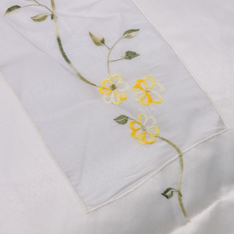 Floral Square Cushion Cover, Yellow
