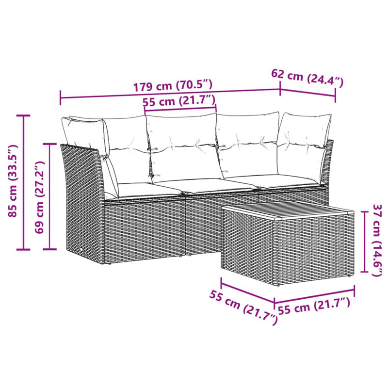 Garden Sofa Set Gray, Dark Gray, Gray, Dark Gray