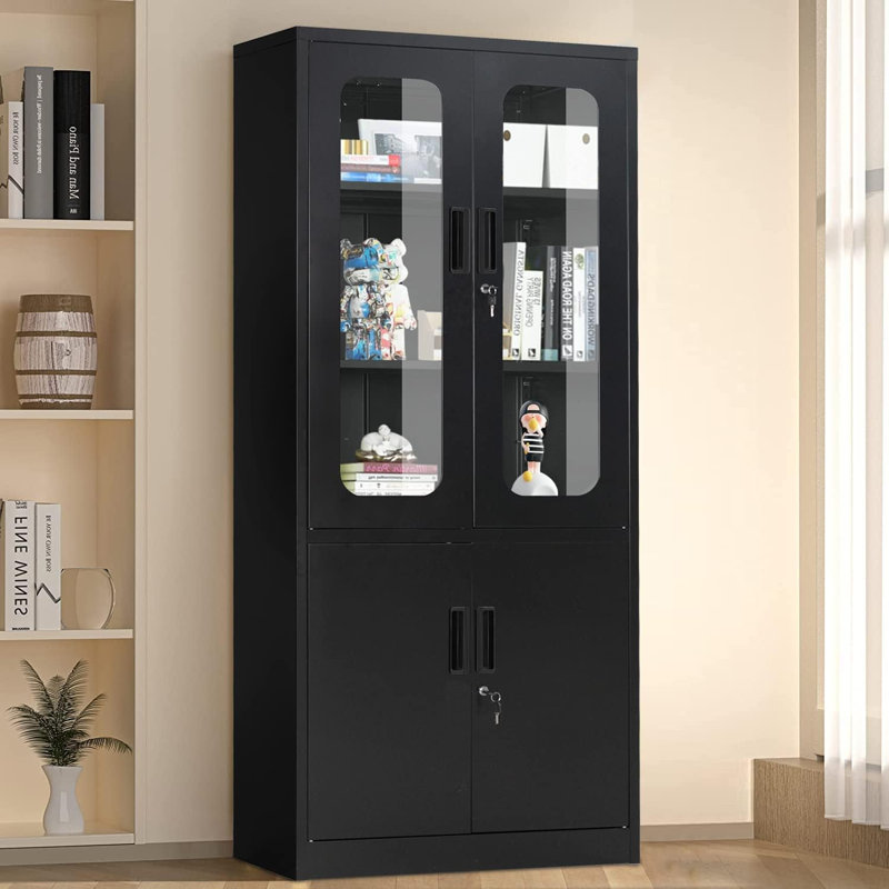 Armoire de rangement à 5 tablettes Daniale, Noir