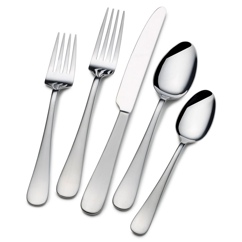 Satin Symmetry 20-Piece Stainless Steel Flatware Set