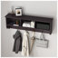 Porte-manteau mural Espresso pour entrÃ©e, avec 4 crochets doubles - Ã‰tagÃ¨re de rangement en bois avec casiers pour organiser le salon et le couloir