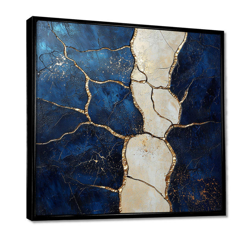 «Soft Neutral Coastal Marble Balance II», art mural en marbre, Reproduction avec cadre flottant, Noir, H 16 po x l 16 po
