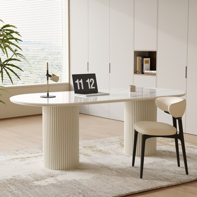 Oval Stone Writing Desk