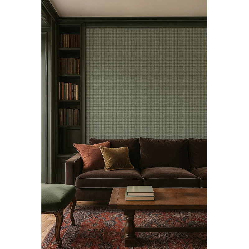 Houndstooth Glen, Sage, Premium Paper