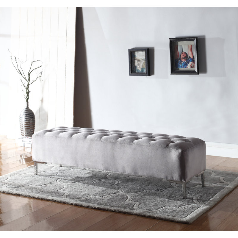 Osvaldo Velvet Upholstered Bench